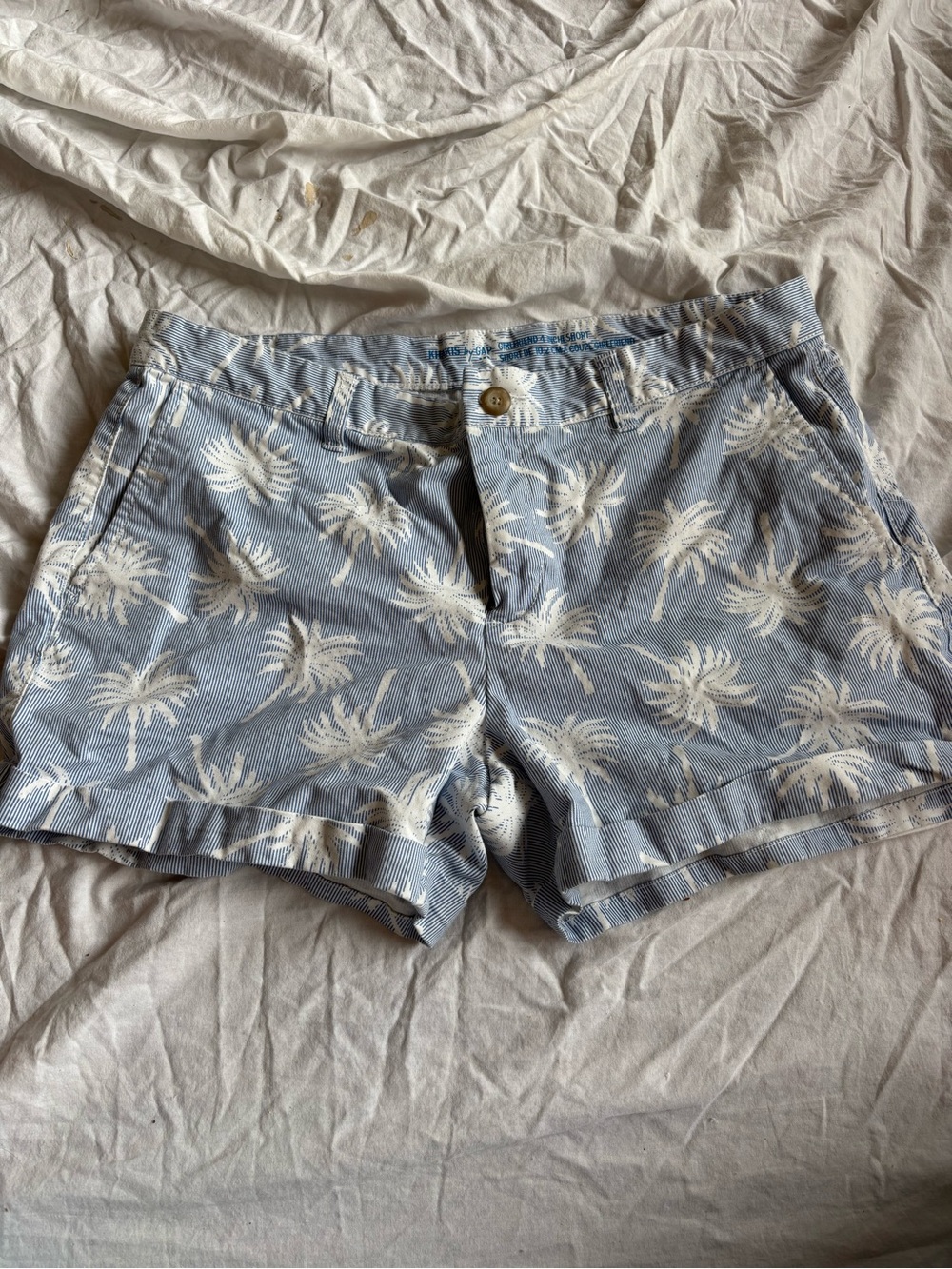 GAP Light Blue Shorts with White Palm Print